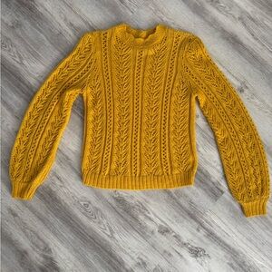 LC Lauren Conrad Yellow Cable Knit Sweater